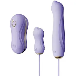 Набір 3в1 Zalo - Unicorn Set Violet: віброяйце, пульсатор, вакуумний стимулятор