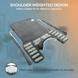 Comfytemp електрична грілка для спини, шиї та плечей XXL 22×33", з обтяженням, авто-вимкнення, сіра - мініатюра 8
