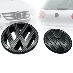 Емблема передня та задня Volkswagen Golf V (MK5) карбон (d=125 мм 110 мм) пластик 2 шт