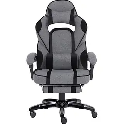 Геймерське крісло GT Racer сіре з чорним (X-2749-1 Fabric Gray/Black Suede) - мініатюра 1