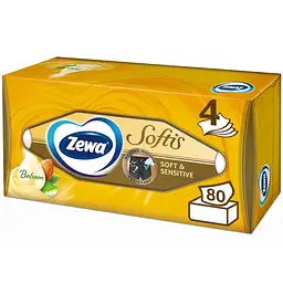 Уцінка. Серветки косметичні Zewa Softis чотиришарові 80 шт.