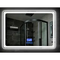 Дзеркало Dusel DE-M3051 75x100 см з годинником і Bluetooth, Білий