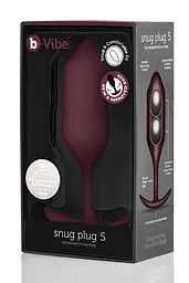 Анальна пробка B-Vibe Snug Plug 5, 16 см (бордовий) - мініатюра 5