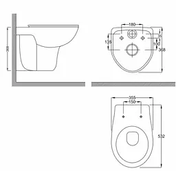 Унітаз підвісний RJ Flip Rimless поліпропілен сидіння slow-closing white RJCEJ0005, Білий - мініатюра 2