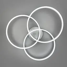 LED світильник білий на 3 кільця у сірому корпусі Ø 80 см | Арт. A 55065/3 Silver+CH | Line F