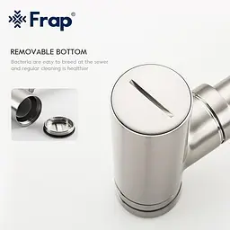 Напівсифон для умивальника Frap F82-5 під донний клапан, латунь, сатин, Хром матовий - мініатюра 5