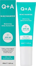 Балансуючий сонцезахисний крем для обличчя Q+A Niacinamide Balancing Daily Sunscreen SPF 50 50 мл - мініатюра 2