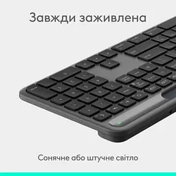 Клавіатура Logitech Slim Solar+ Bluetooth Graphite (920-013764) - мініатюра 2