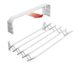 Сушарка для білизни настінна Casa Si Towel Flex 6 White (CS92197X10) (DAS302386) - мініатюра 3