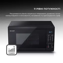 Мікрохвильовка з грилем Sharp YC-MG02E-B - мініатюра 9