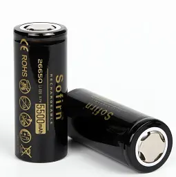 Акумулятор 26650 Sofirn 5000 mAh літій-іонна акумуляторна батарея Li-Ion 10А, 3.7V Плоский плюс (19303) - мініатюра 3