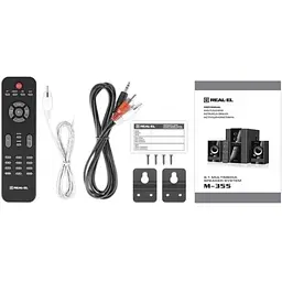Колонки 2.1 M-355 Black, сателіти 2 x 12 Вт REAL-EL teh0021034 - мініатюра 7