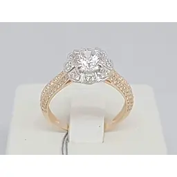 Золоте кільце Харківська ювелірна фабрика з фіанітами Swarovski. 80512-СВ 18,5 - мініатюра 4