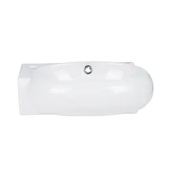 Умивальник Qtap Leo підвісний овальний лівий 430x290x140 мм White + донний клапан PU02O, Білий - мініатюра 3