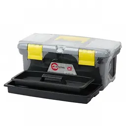 Комплект ящиків для інструментів 3 шт INTERTOOL BX-0303 (ВХ-0310 10"/ВХ-0312 12"/ВХ-0314 14") набір скрині для майстра для біт насадок та інших інструментів 3 контейнери Чорний з сірим жовтим - мініатюра 8