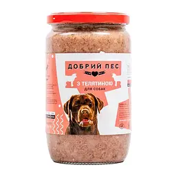 Блок консервованого корму для собак з телятиною Добрий Пес 470 г