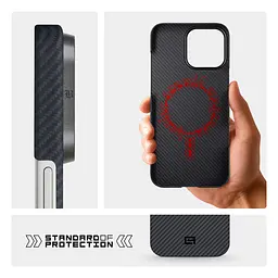 Чехол ArmorStandart BlackIcon Aramid Twill MagCase для Apple iPhone 16 Pro Max Black (ARM90152) - мініатюра 7