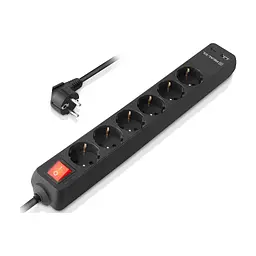 Мережевий фільтр живлення REAL-EL RS-PROTECT 605 3m, black (EL122300041) - мініатюра 6