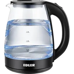 Електрочайник EK5525SSG, Black/Transparent, 1500W, 1.8л Edler teh0028643