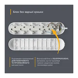 Сетевой удлинитель Electrum C-ES-1814 3.0m, 5 роз, white (C-ES-1814) - миниатюра 3