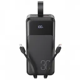 Повербанк із швидкою зарядкою дисплеєм та перехідниками, Power bank XO PR250 30000 mAh PD20W+QC22.5W