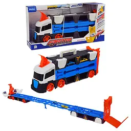 Ігровий набір вантажівка-транспортувальник з машинками та трасою Ejection Deformation Car Set (E7015B)