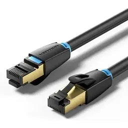 Патч-корд 1.5м, S/FTP cat 8 RJ-45 black Vention (IKABG)