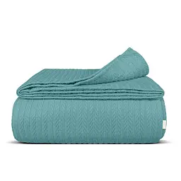 Плед-покривало Cosas Azure Knitted Braid косичка 200х220 см бірюзовий (Blanket_50Azure_KnittedBraid_200x220)