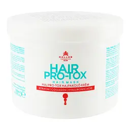 Відновлююча маска для волосся Kallos Cosmetics KJMN Pro-Tox Hair Mask з кератином, колагеном та гіалуроновою кислотою 500 мл - мініатюра 2