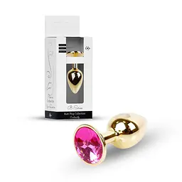 Анальна пробка - Jewellery Gold Plug Pink - мініатюра 1