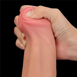 Фалоімітатор LoveToy Sliding-Skin Dual Layer Dong 29 см тілесний - мініатюра 16