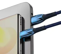Кабель Baseus Glimmer Series Fast Charging Cable USB to Type-C 100W 1m CADH000403 Blue - мініатюра 4