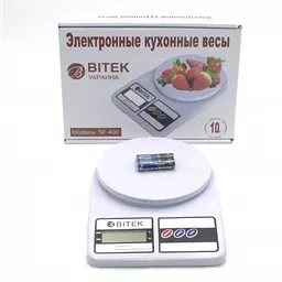 Електронні Кухонні Ваги кухонні 10 кг BITEK SF-400 + Батарейки - мініатюра 6