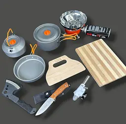 Преміальний набір для кемпінгу та пікніка 2 в 1 на 8 персон (Хакі) - мініатюра 3