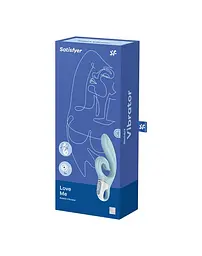 Вібратор-кролик Satisfyer Love Me Blue, гнучкий, відросток з потрійним кінчиком - мініатюра 7