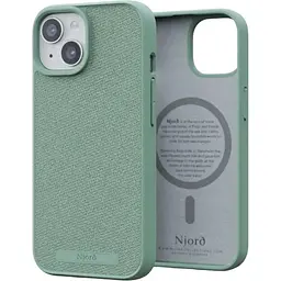 Чехол-накладка Njord Fabric MagSafe Case Turquoise для iPhone 15