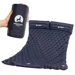 Килимок (каремат) надувний Mountain Goat 200 x 120 x 7 см двомісний з вбудованим насосом MG0013 Navy Blue (P-5905973400923)