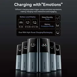 Батарея універсальна Vention 27000 mAh 200W Gray TFT Display Type (FKGH0) - мініатюра 5