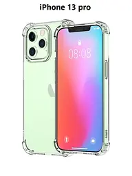 Силіконовий протиударний чохол Case панель + скло 9Н на Iphone 13 Pro Case із захистом камери прозорий (543443253455) - мініатюра 2