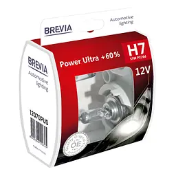 Галогенова лампа Brevia H7 12V 55W PX26d Power Ultra+ 60% S2(12070PUS)
