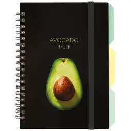 Блокнот Optima Avocado B6 з розділювачами, 100 аркушів, клітинка (O20358-01)