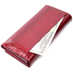 Гаманець для жінок із натуральної лакованої шкіри ST Leather 22680 червоний - мініатюра 9