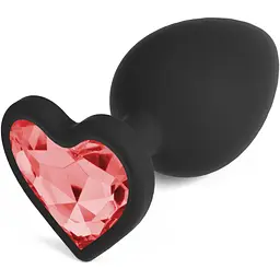 Анальна пробка Crushious Cuore Regular M 8 см чорний