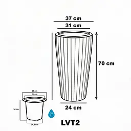 Вазон для квітів Serinova Lilium 16 л темно-коричневий (40-LVT207214-200100) - мініатюра 3
