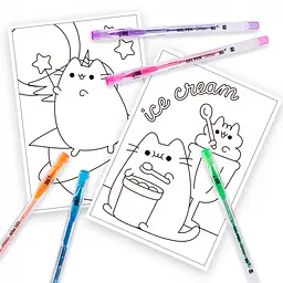 Розмальовка А4 Yes Pusheen з гелевими ручками з глітером (450168) - мініатюра 2