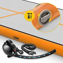 Мат гімнастичний надувний 4FIZJO Air Track Mat 500 x 200 x 20 см White/Orange (P-5907739312051) - мініатюра 12