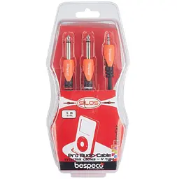 Коммутационный аудио кабель Mini-Jack 3,5 — 2xJack 6,3 mono Bespeco SLYM-SJ500 5м - мініатюра 2