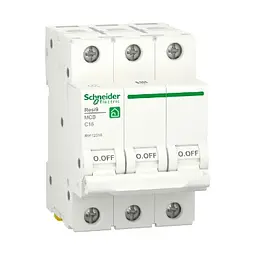 Автоматичний вимикач змінного струму Schneider RESI9 16А, 3P, крива, 6кА