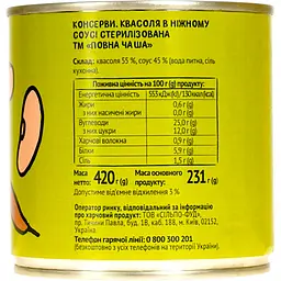 Квасоля Повна Чаша в ніжному соусі стерилізована 420 г - мініатюра 3