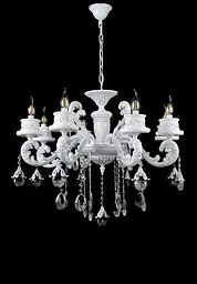 Люстра свічка LED Splendid Ray L77517/8, 8 ламп E14, білий, сріблястий, висота 70-100 см, сучасний стиль для дому